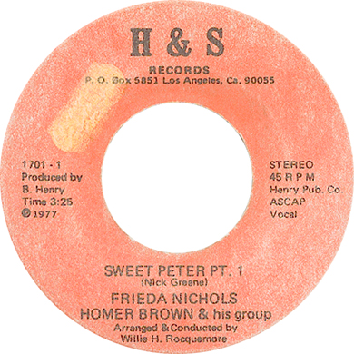 Frieda Nichols Homer Brown His Group Sweet Peter Frieda Nichols Homer Brown His Group Sweet Peter